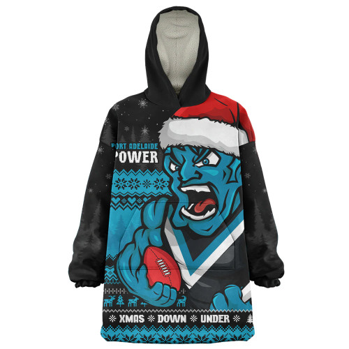 Port Adelaide Snug Hoodie Merry Christmas Down Under Footy Power Style