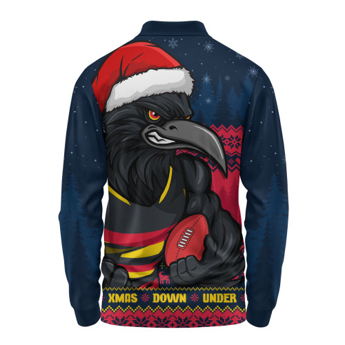 Adelaide Crows Long Sleeve Polo Shirt Merry Christmas Down Under Footy Power Style