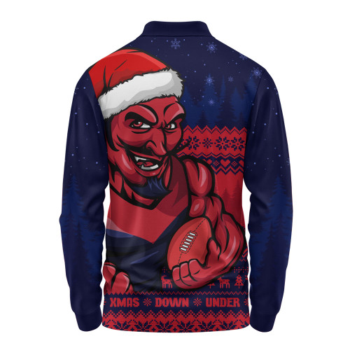 Melbourne Long Sleeve Polo Shirt Merry Christmas Down Under Footy Power Style