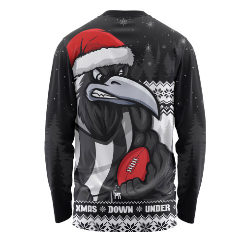 Collingwood Long Sleeve T-shirt Merry Christmas Down Under Footy Power Style
