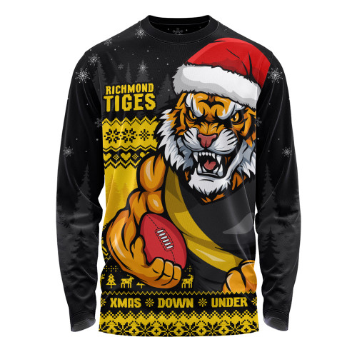 Richmond Long Sleeve T-shirt Merry Christmas Down Under Footy Power Style