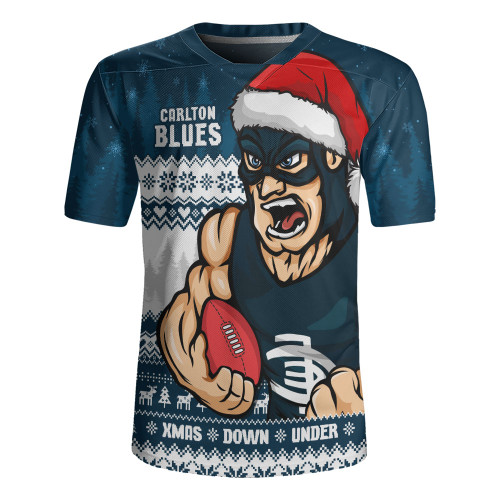Carlton Rugby Jersey Merry Christmas Down Under Footy Power Style