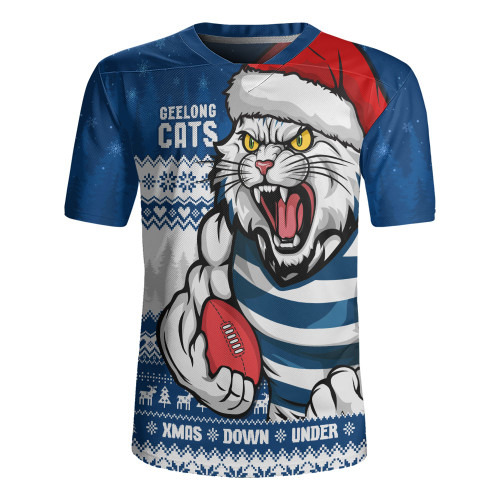 Geelong Cats Rugby Jersey Merry Christmas Down Under Footy Power Style