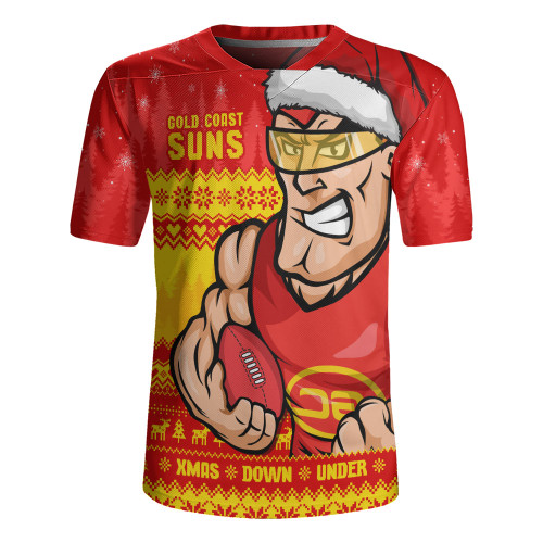 Gold Coast SUNS Rugby Jersey Merry Christmas Down Under Footy Power Style Gold Coast SUNS Rugby Jersey Merry Christmas Down Under Footy Power Style