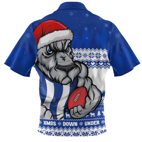 North Melbourne Zip Polo Shirt Merry Christmas Down Under Footy Power Style North Melbourne Zip Polo Shirt Merry Christmas Down Under Footy Power Style
