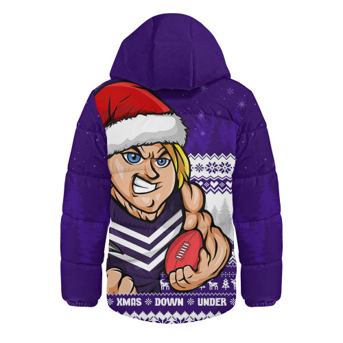 Fremantle Hooded Padded Jacket Merry Christmas Down Under Footy Power Style