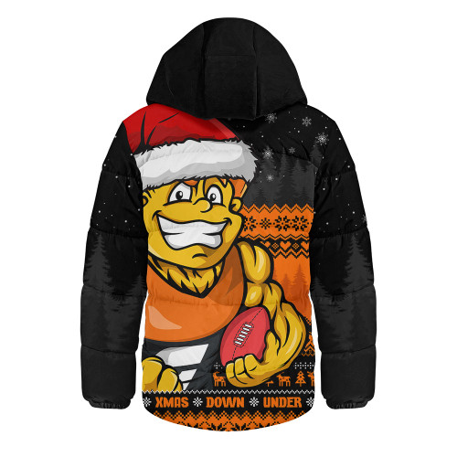 GWS GIANTS Hooded Padded Jacket Merry Christmas Down Under Footy Power Style