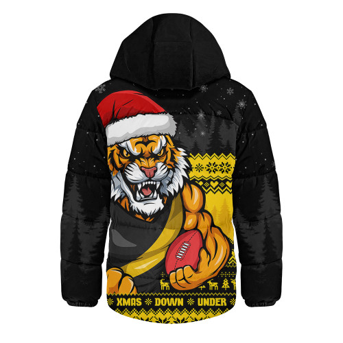 Richmond Hooded Padded Jacket Merry Christmas Down Under Footy Power Style