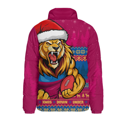 Brisbane Lions Padded Jacket Merry Christmas Down Under Footy Power Style