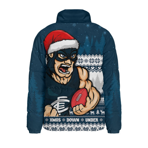 Carlton Padded Jacket Merry Christmas Down Under Footy Power Style