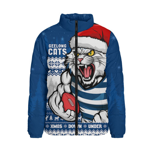 Geelong Cats Padded Jacket Merry Christmas Down Under Footy Power Style