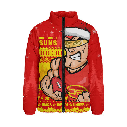 Gold Coast SUNS Padded Jacket Merry Christmas Down Under Footy Power Style