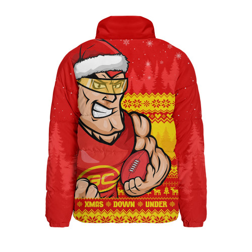Gold Coast SUNS Padded Jacket Merry Christmas Down Under Footy Power Style