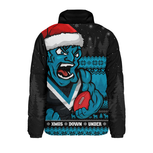 Port Adelaide Padded Jacket Merry Christmas Down Under Footy Power Style