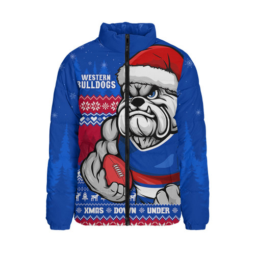 Western Bulldogs Padded Jacket Merry Christmas Down Under Footy Power Style