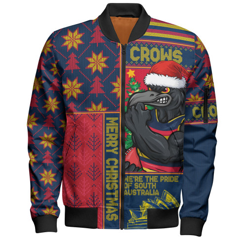 Adelaide Crows Bomber Jacket Merry Christmas Knit Style Festive Spirit