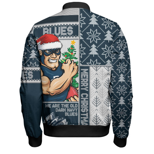 Carlton Bomber Jacket Merry Christmas Knit Style Festive Spirit