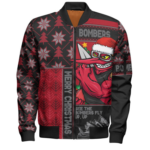 Essendon Bomber Jacket Merry Christmas Knit Style Festive Spirit