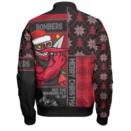 Essendon Bomber Jacket Merry Christmas Knit Style Festive Spirit