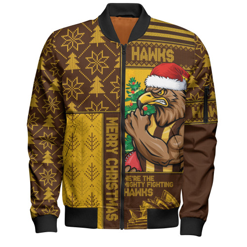 Hawthorn Bomber Jacket Merry Christmas Knit Style Festive Spirit