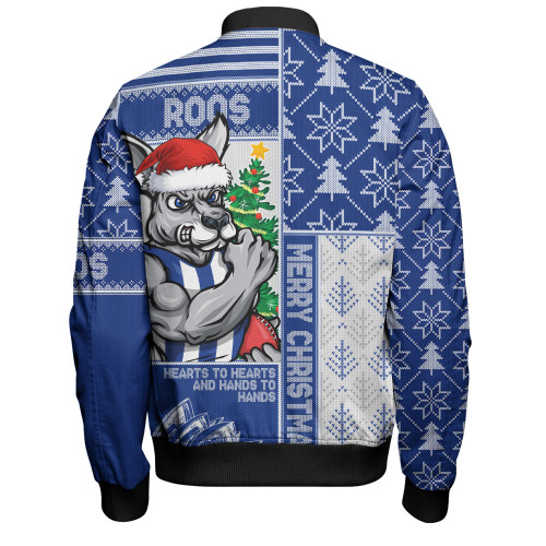 North Melbourne Bomber Jacket Merry Christmas Knit Style Festive Spirit
