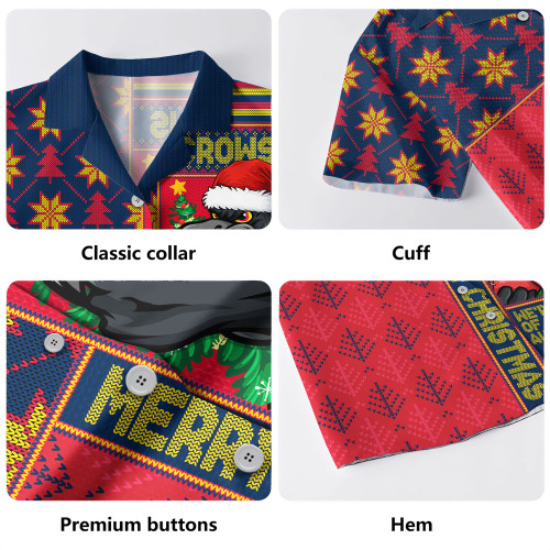 Adelaide Crows Hawaiian Shirt Merry Christmas Knit Style Festive Spirit