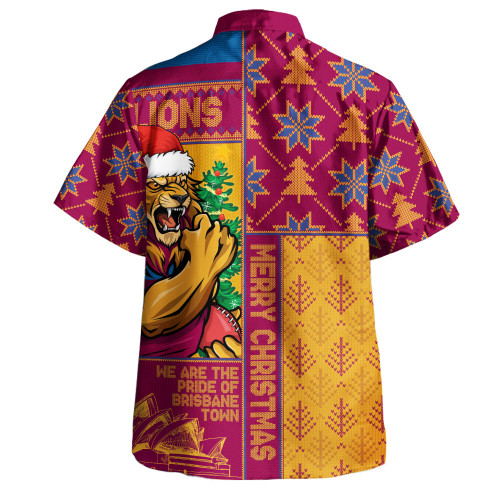 Brisbane Lions Hawaiian Shirt Merry Christmas Knit Style Festive Spirit