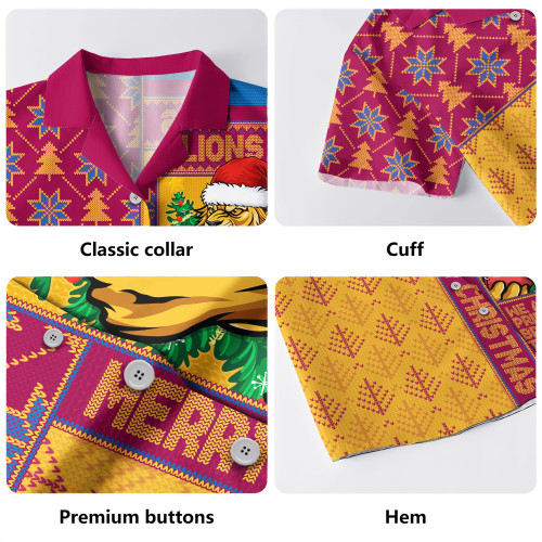 Brisbane Lions Hawaiian Shirt Merry Christmas Knit Style Festive Spirit