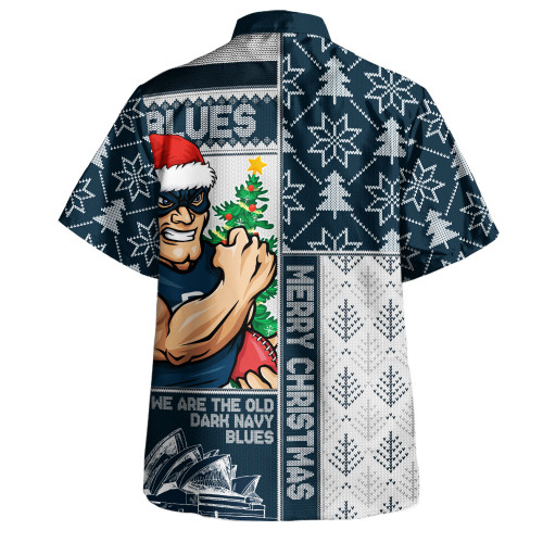 Carlton Hawaiian Shirt Merry Christmas Knit Style Festive Spirit