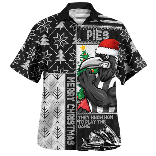 Collingwood Hawaiian Shirt Merry Christmas Knit Style Festive Spirit