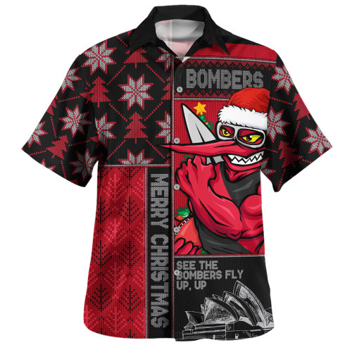 Essendon Hawaiian Shirt Merry Christmas Knit Style Festive Spirit