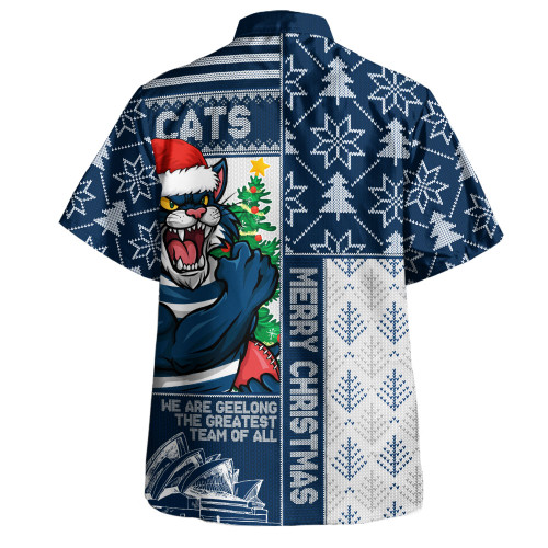 Geelong Cats Hawaiian Shirt Merry Christmas Knit Style Festive Spirit