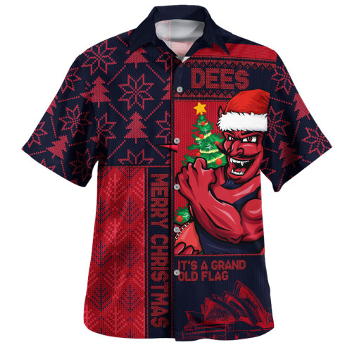 Melbourne Hawaiian Shirt Merry Christmas Knit Style Festive Spirit