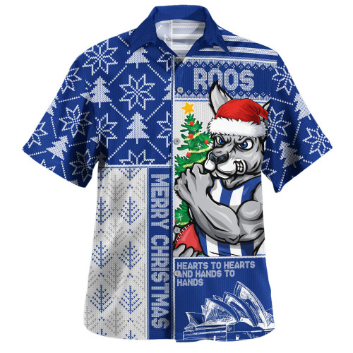 North Melbourne Hawaiian Shirt Merry Christmas Knit Style Festive Spirit