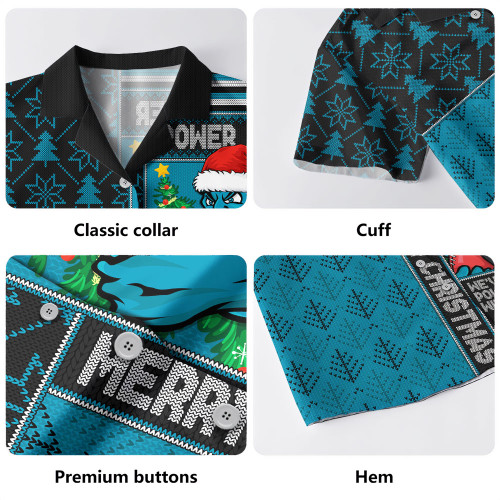 Port Adelaide Hawaiian Shirt Merry Christmas Knit Style Festive Spirit Port Adelaide Hawaiian Shirt Merry Christmas Knit Style Festive Spirit