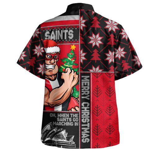 St Kilda Hawaiian Shirt Merry Christmas Knit Style Festive Spirit St Kilda Hawaiian Shirt Merry Christmas Knit Style Festive Spirit