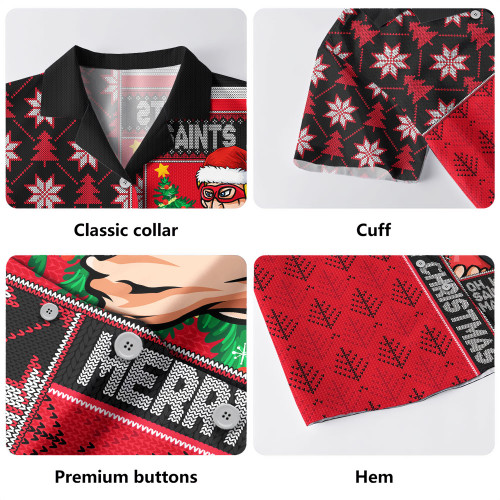 St Kilda Hawaiian Shirt Merry Christmas Knit Style Festive Spirit
