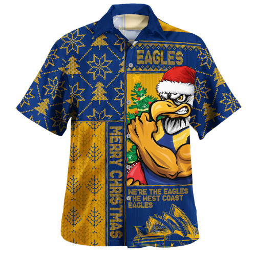West Coast Eagles Hawaiian Shirt Merry Christmas Knit Style Festive Spirit