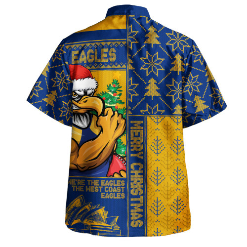 West Coast Eagles Hawaiian Shirt Merry Christmas Knit Style Festive Spirit West Coast Eagles Hawaiian Shirt Merry Christmas Knit Style Festive Spirit