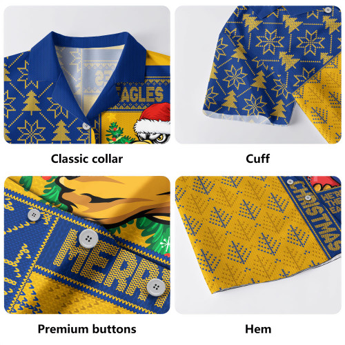 West Coast Eagles Hawaiian Shirt Merry Christmas Knit Style Festive Spirit West Coast Eagles Hawaiian Shirt Merry Christmas Knit Style Festive Spirit