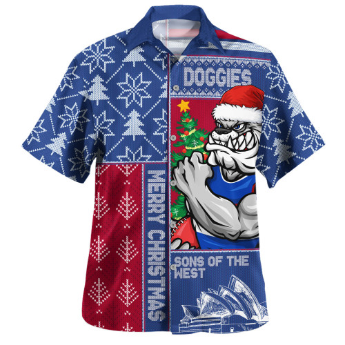 Western Bulldogs Hawaiian Shirt Merry Christmas Knit Style Festive Spirit
