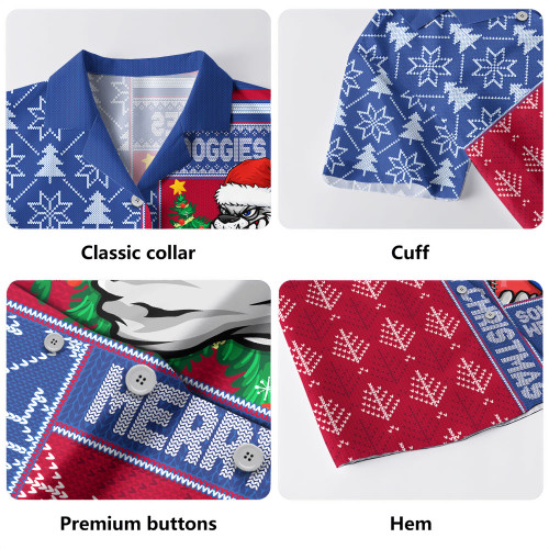 Western Bulldogs Hawaiian Shirt Merry Christmas Knit Style Festive Spirit