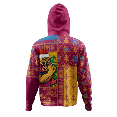 Brisbane Lions Hoodie Merry Christmas Knit Style Festive Spirit