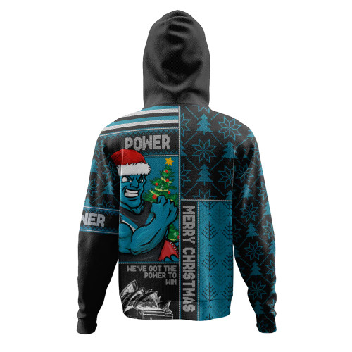 Port Adelaide Hoodie Merry Christmas Knit Style Festive Spirit