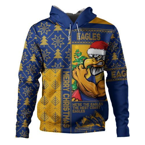West Coast Eagles Hoodie Merry Christmas Knit Style Festive Spirit