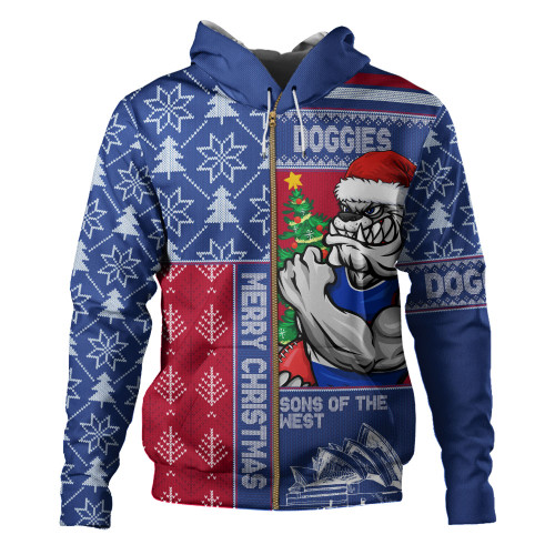 Western Bulldogs Hoodie Merry Christmas Knit Style Festive Spirit