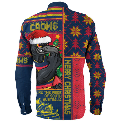Adelaide Crows Long Sleeve Shirt Merry Christmas Knit Style Festive Spirit Adelaide Crows Long Sleeve Shirt Merry Christmas Knit Style Festive Spirit
