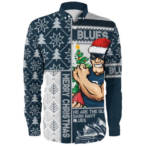 Carlton Long Sleeve Shirt Merry Christmas Knit Style Festive Spirit