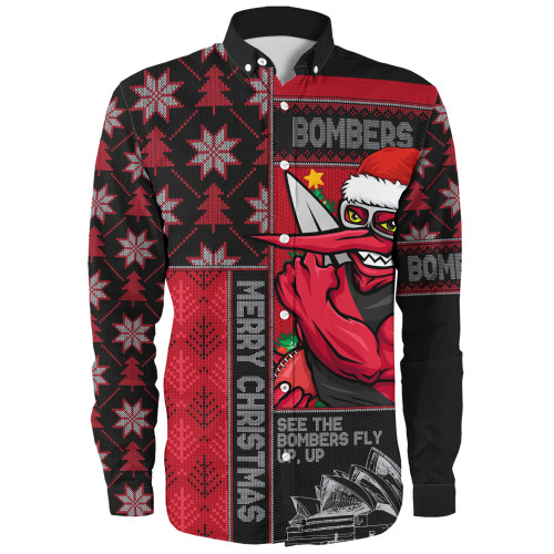 Essendon Long Sleeve Shirt Merry Christmas Knit Style Festive Spirit