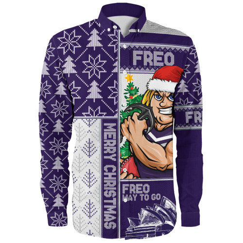 Fremantle Long Sleeve Shirt Merry Christmas Knit Style Festive Spirit